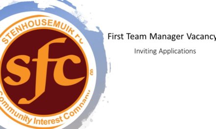 1st Team Manager Vacancy – FINAL CALL for applications