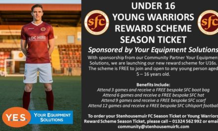 Stenhousemuir FC Launch Young Warriors Reward Scheme Season Ticket