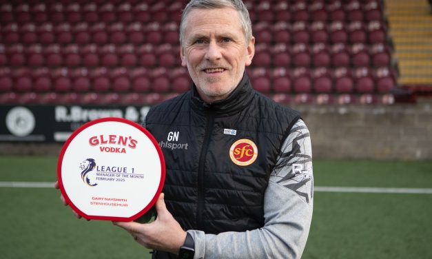 Gary Wins Scottish League One Glen’s Manager of the Month for February!
