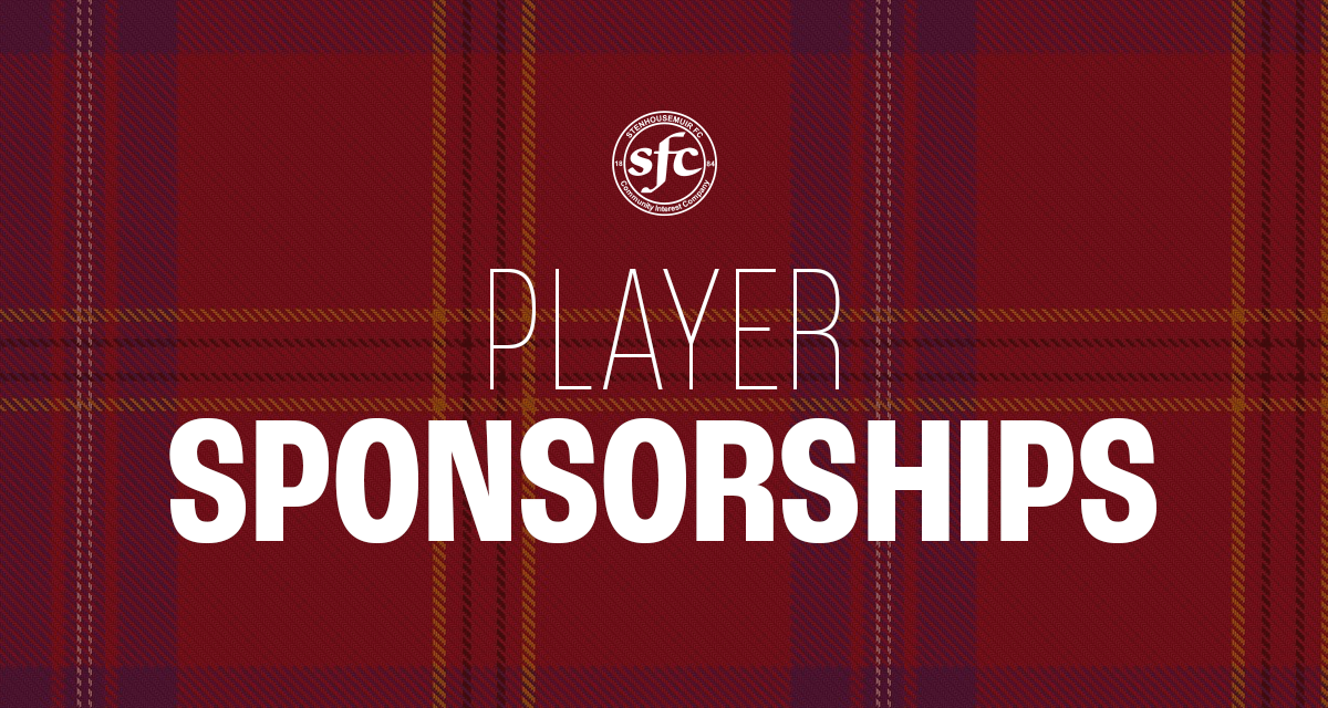 PLAYER SPONSORSHIPS AVAILABLE NOW