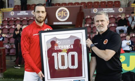 Gregor Buchanan Makes 100th Appearance for Stenhousemuir
