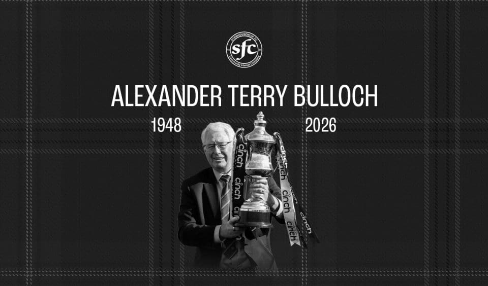 It is with the deepest sadness that Stenhousemuir Football Club announces the passing of Alexander Terry Bulloch, known to everyone at Ochilview simply as Terry, who passed away on 11th May 2026, aged 78.